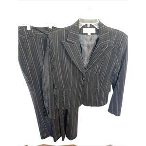 Pret A. Porter Women’s Pants Suit Size 10 Black Striped Wedding Party Business